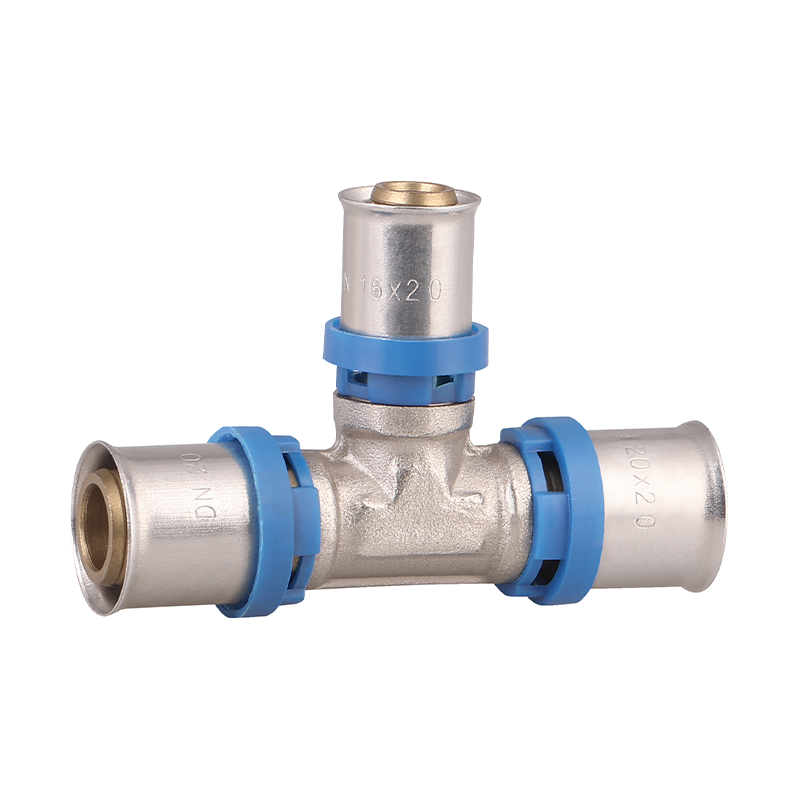 GH-6001 Empalme de latón PEX prensa igual Tee