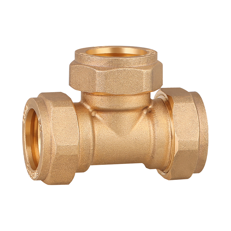 GH-6017 Tee de compresión de latón igual