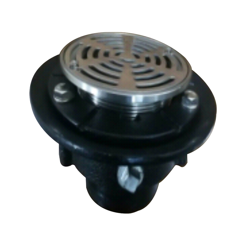 GH-6025 Desagüe de ducha de hierro fundido ajustable con rejilla redonda de latón y colador