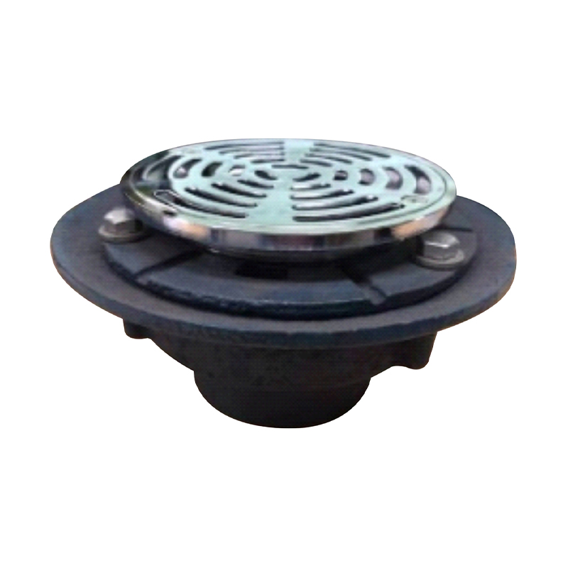 GH-6033 Desagüe de piso ajustable de hierro fundido con rejilla redonda de latón y colador