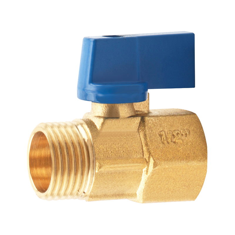 GH-1020 Válvula de bola mini de latón con manija azul/roja