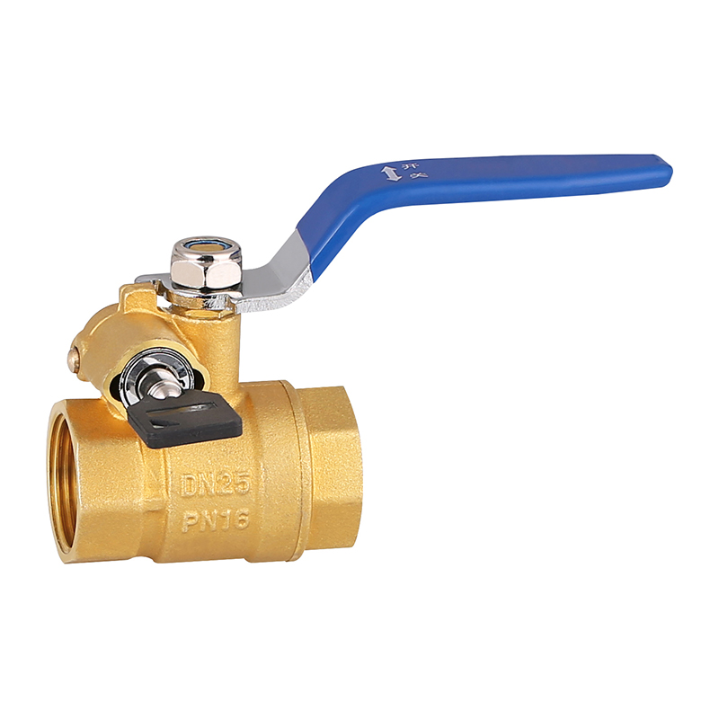GH-1022 Válvula de bola de latón con cerradura y manija nivelada