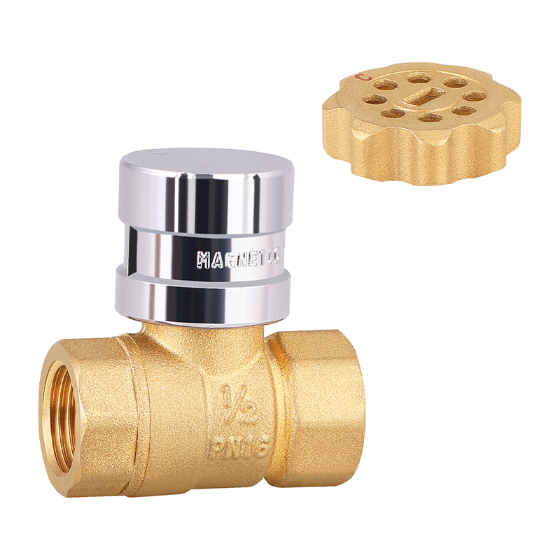 GH-1028 Válvula de bola magnética de latón con cerradura para medidor de agua